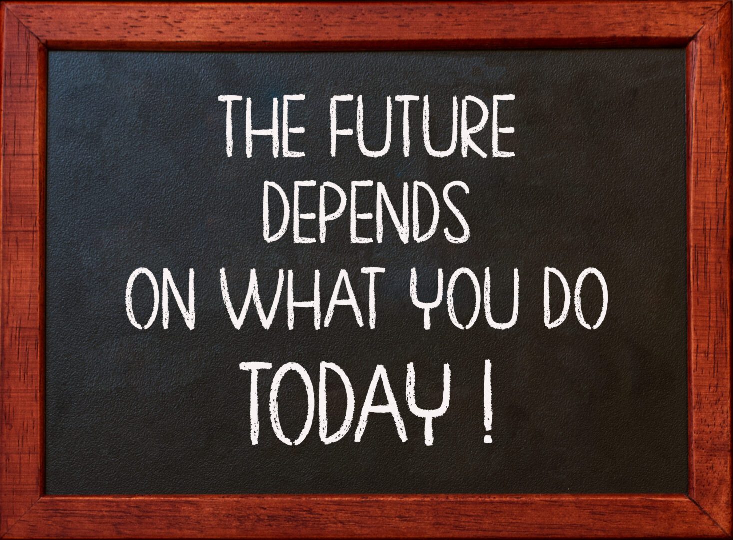 Chalkboard with inspirational quote about future